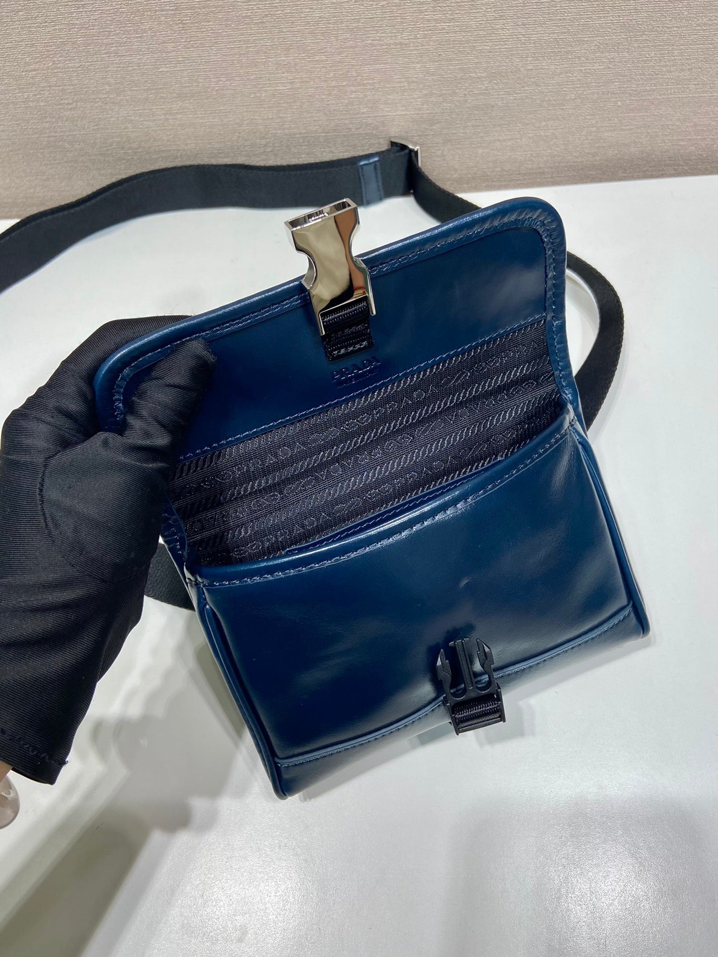 Prada 2026 Smartphone Case 18cm Denim Leather 282792