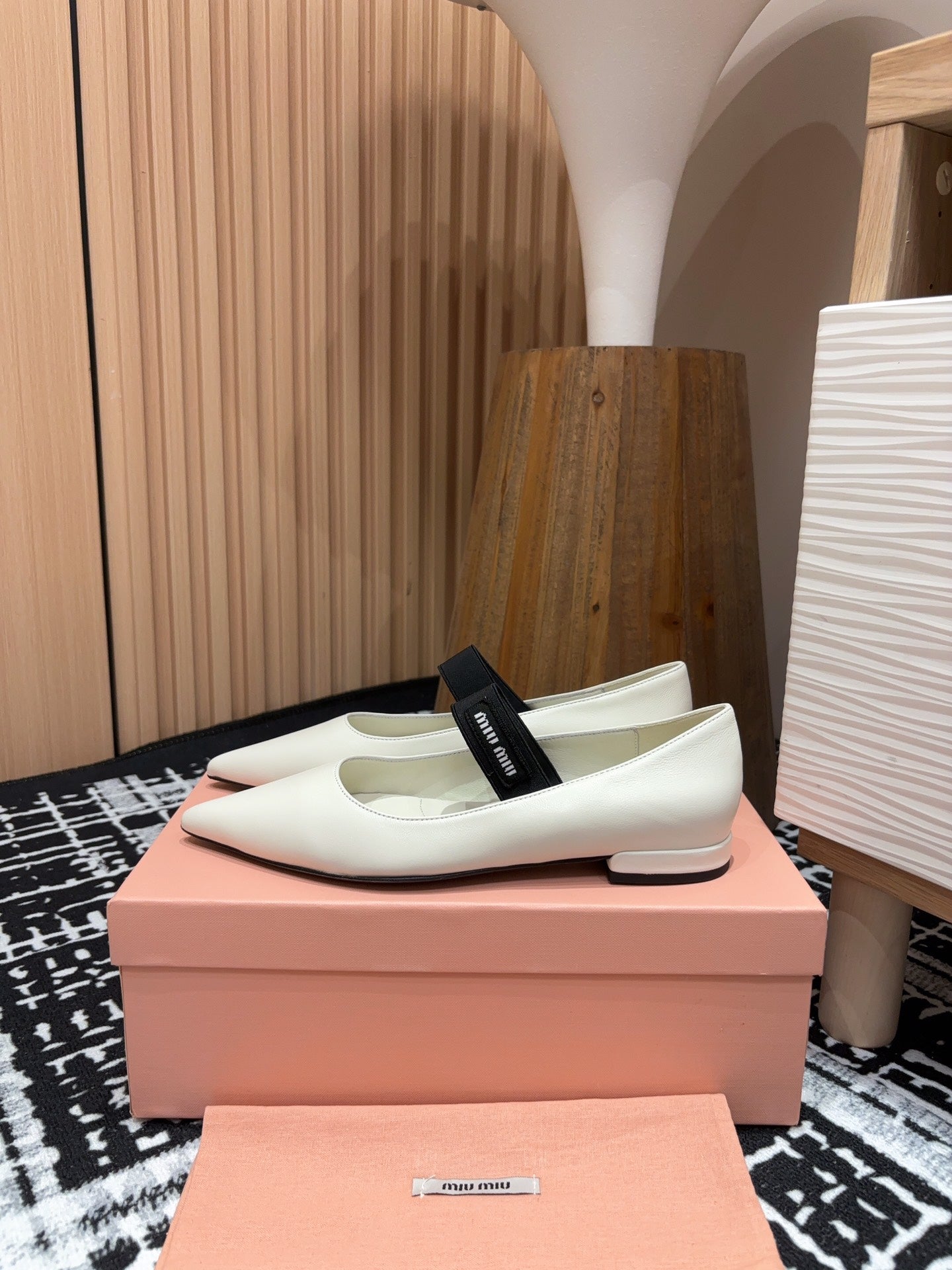 Miu Mary Jane White Lambskin