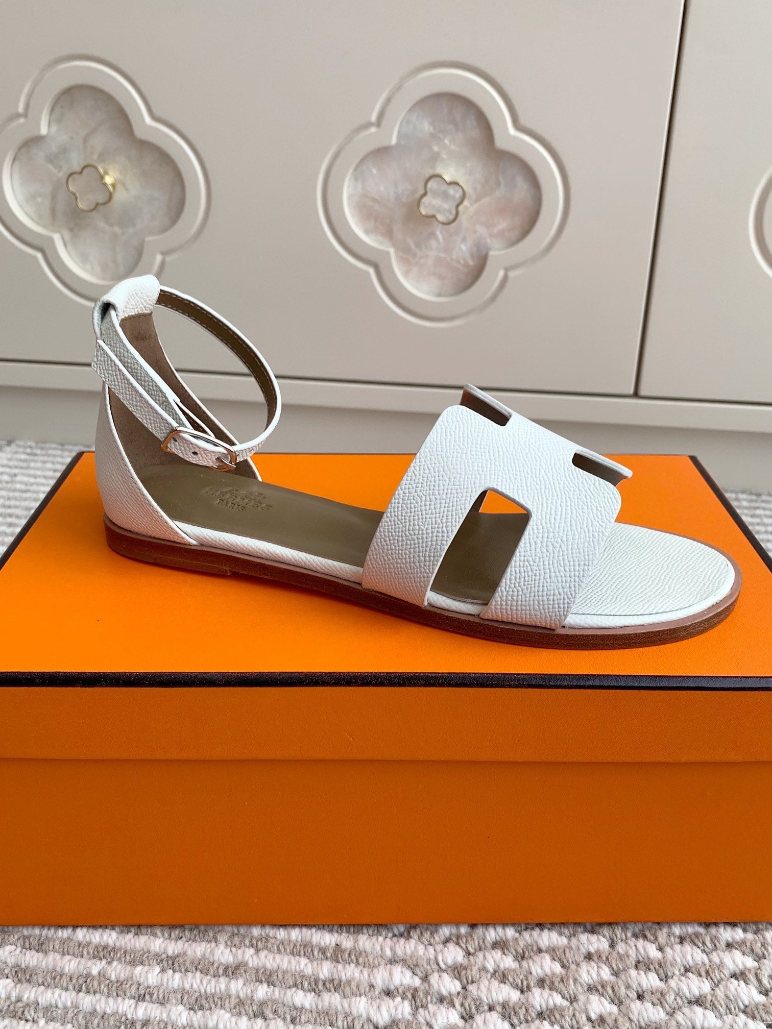 HM Santorini Sandal White Cowhide 291380