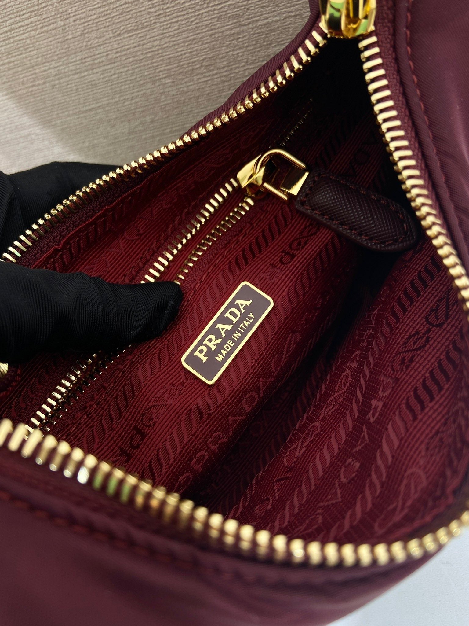 PRA Shoulder Bag 22 burgundy nylon fabric 280825