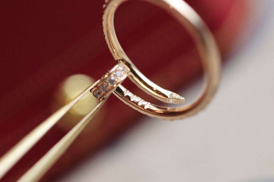 JUSTE RING 1.8MM PINK GOLD DIAMONDS