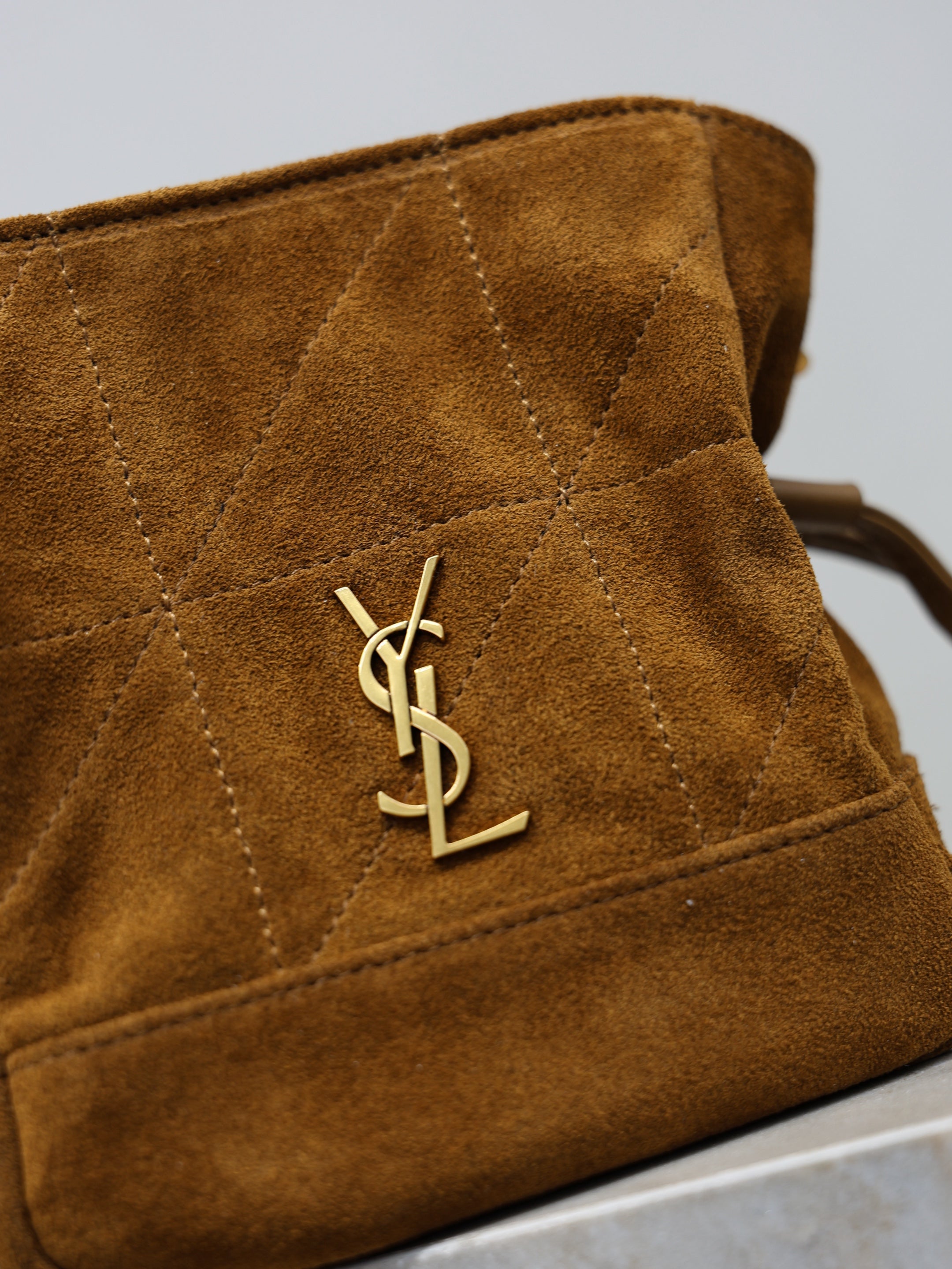 Saint Laurent 2025 Jamie Shopping Bag Brown Suede