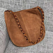 Chanel 2026 Shoulder Bag 33cm Brown Suede