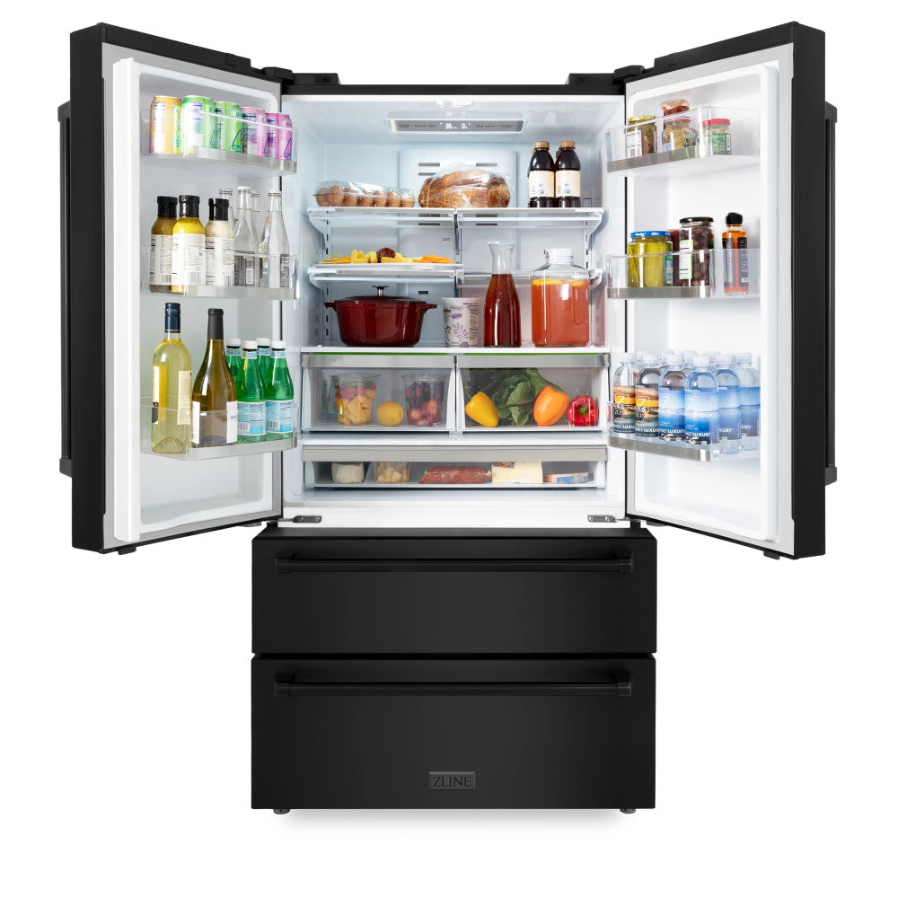 ZLINE 36" 22.5 cu. ft Freestanding French Door Refrigerator with Ice Maker in Fingerprint Resistant Stainless Steel (RFM-36)