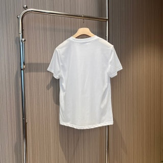 Miu Miu Letter Logo Patch Embroidered T-shirt Cotton
