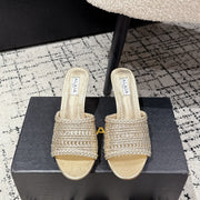 ALAIA  Muller high-heeled metallic gold woven leather
