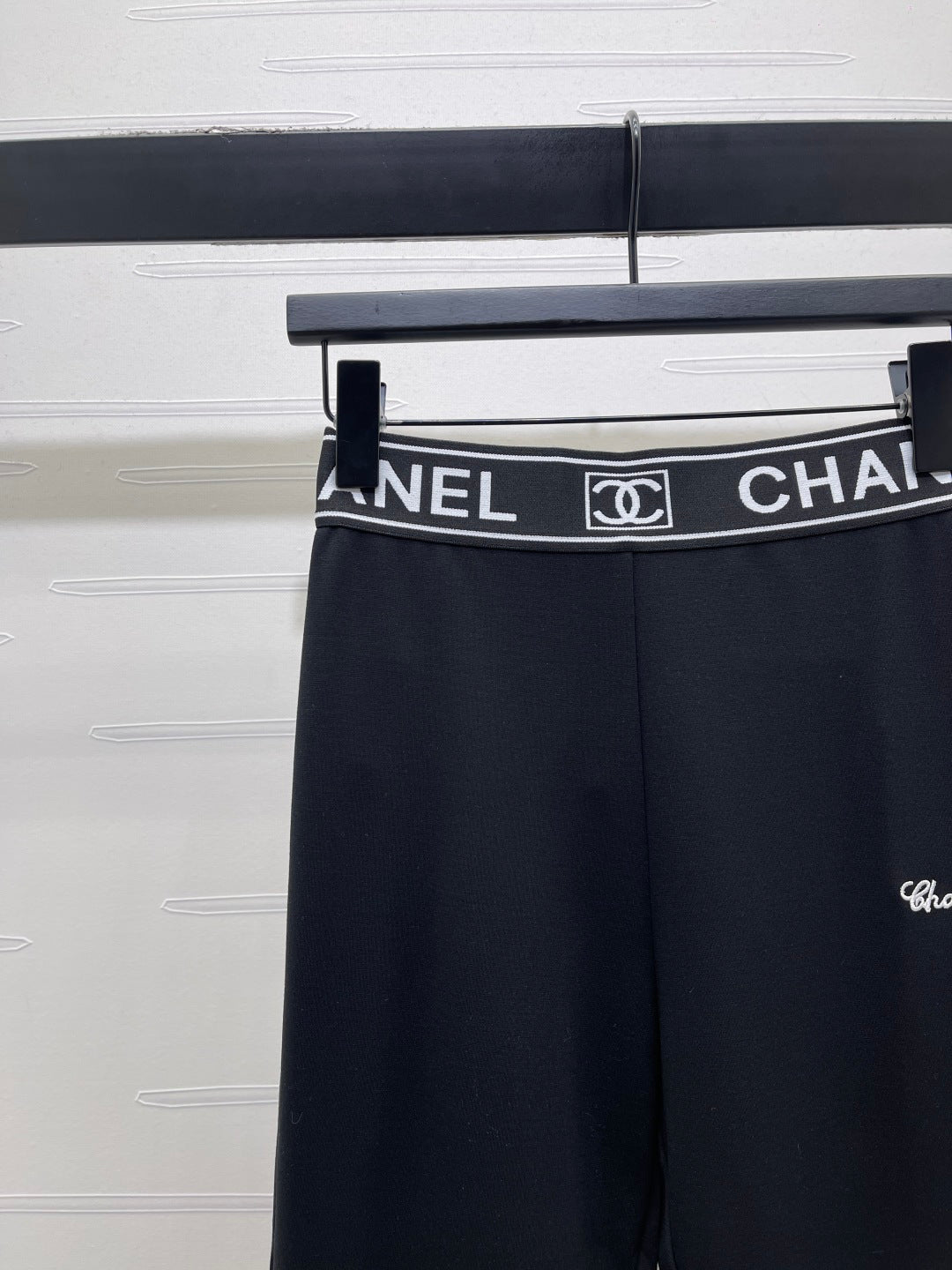 Chanel 2026 Webbing Letter Flared Pant Black White Cotton Polyamide 363365
