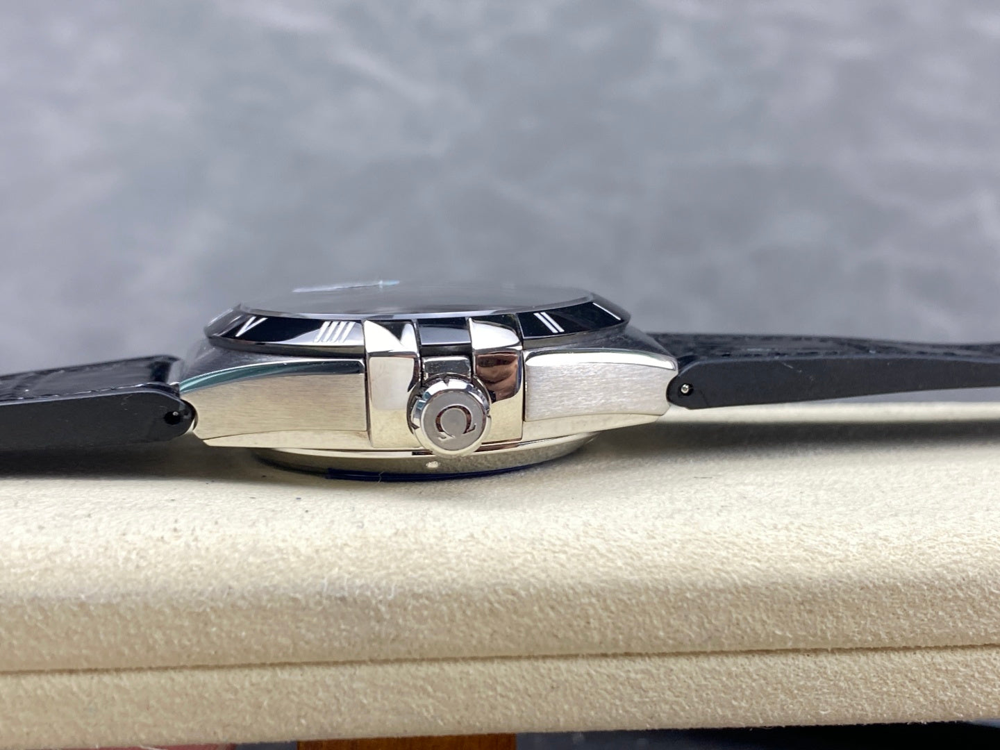 Omega Constellation Co-Axial Master Chronometer 41 mm Black Dial Black Leather Strap