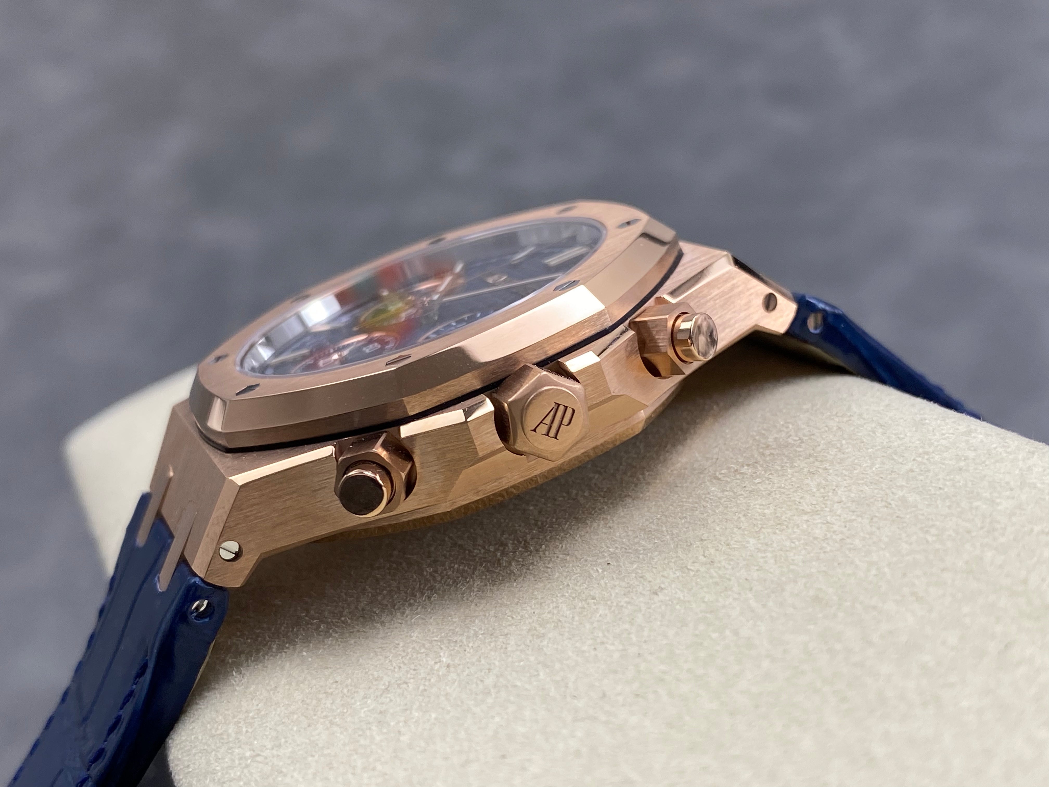 Audemars Piguet Royal Oak Chronograph 41mm Rose Gold Blue Dial
