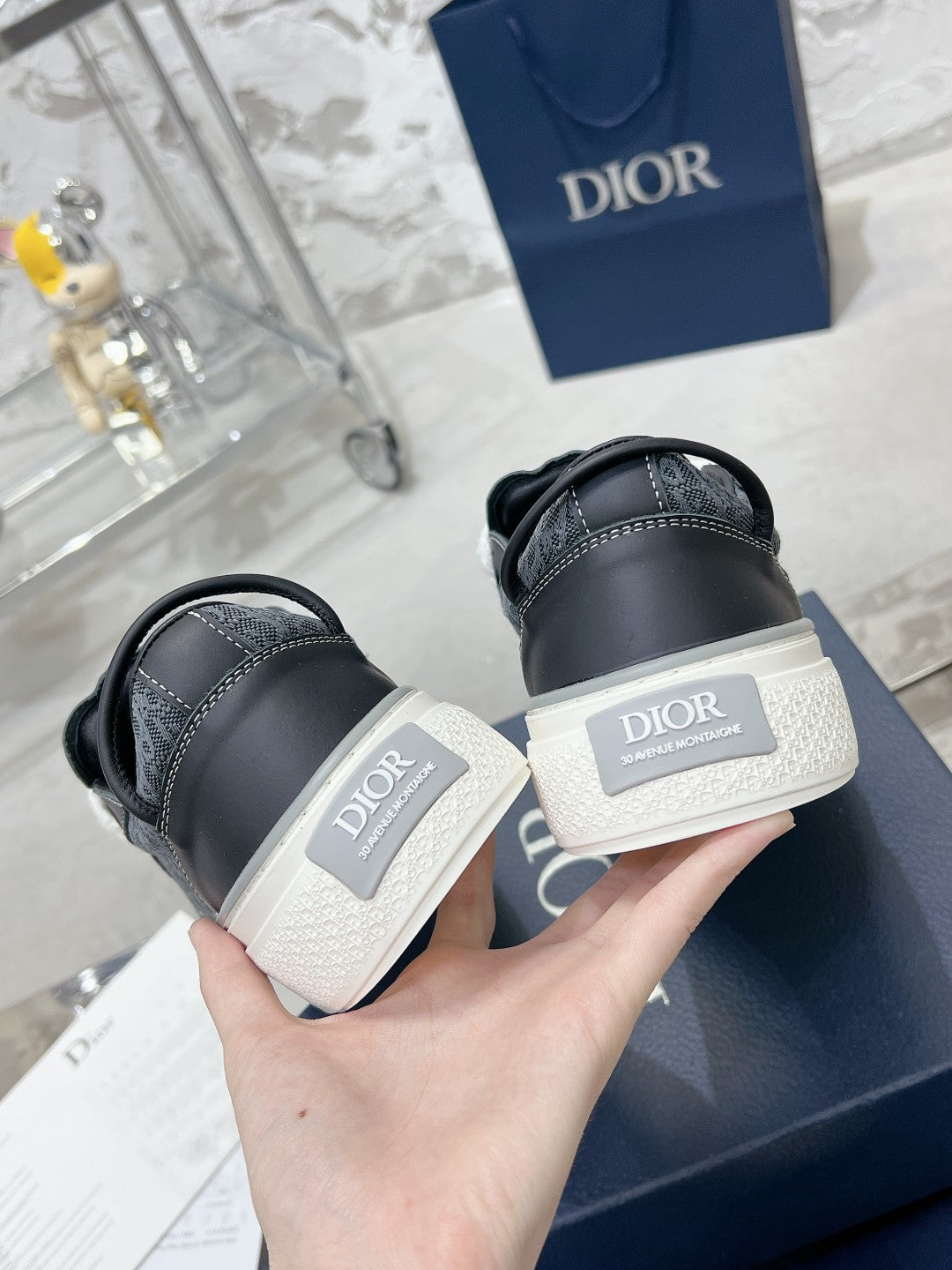 CD B33 Sneaker 30mm In Black Calfskin 100662