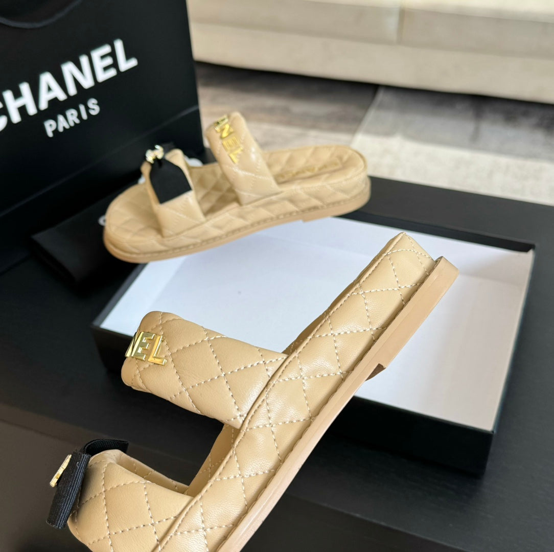 Mule Sandals Lambskin Beige Cream