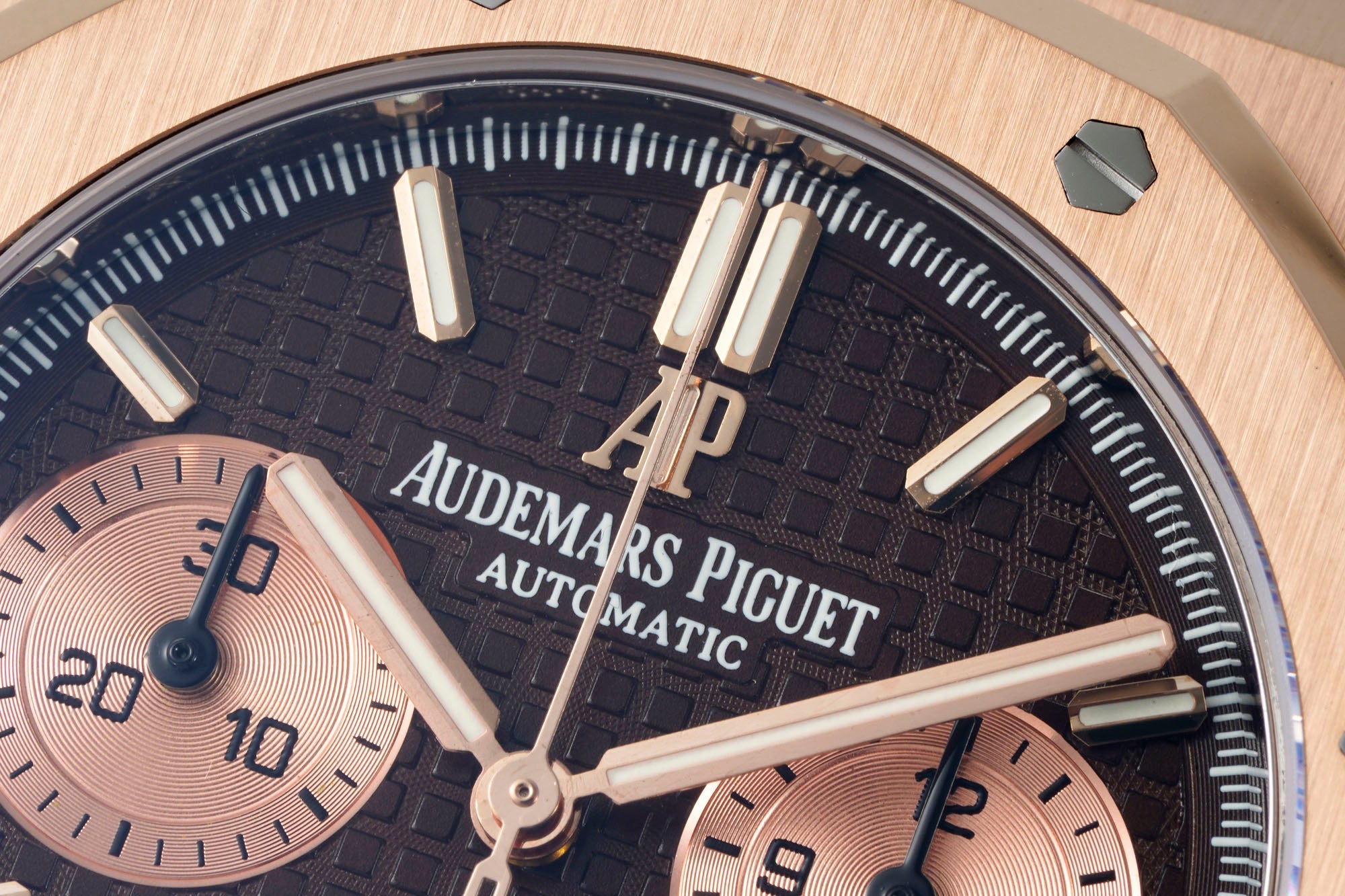 Audemars Piguet Royal Oak Chronograph 41mm Rose Gold Brown Leather