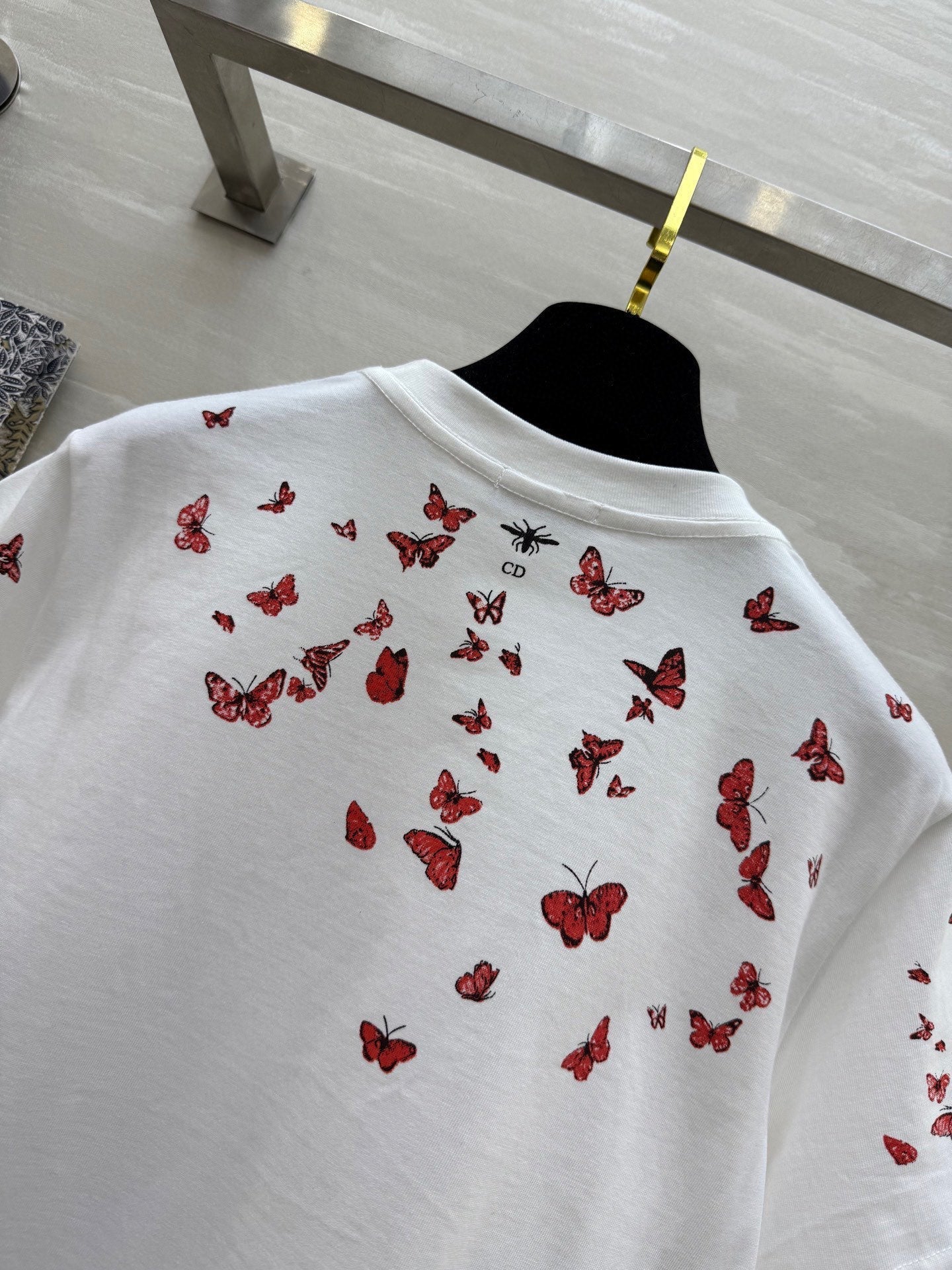 CD Butterfly Lover T-shirt White Red Cotton