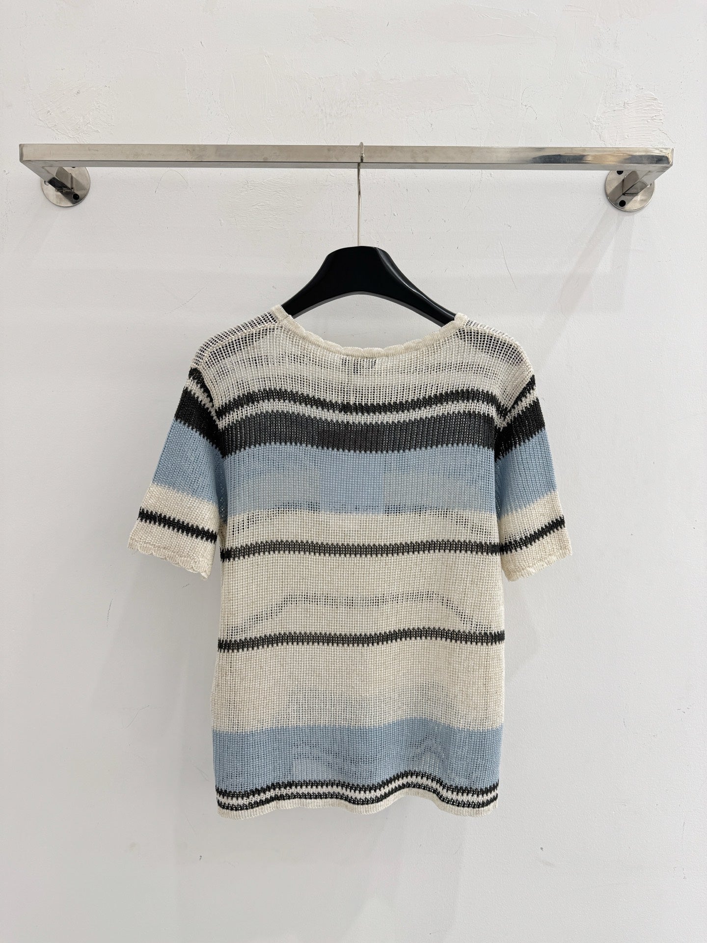Chanel 2026 Striped Short-sleeved Shirt Silk Cotton 316931
