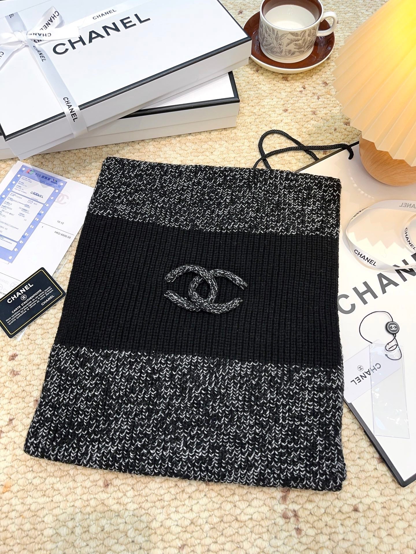 CC 25 Classic Scarf 175cm Black Wool 971060