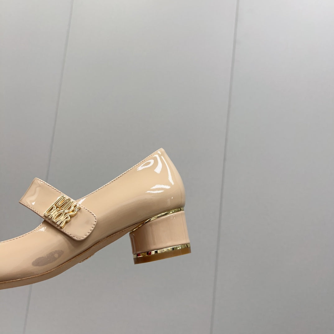 Miss Dior Pump 45mm In Beige Pink Glossy Lambskin 995137