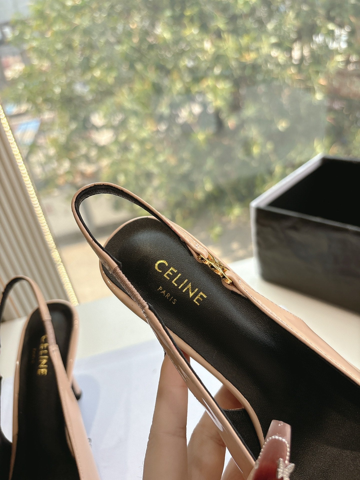 CELINE Slingbacks Pink Patent Leather 285941