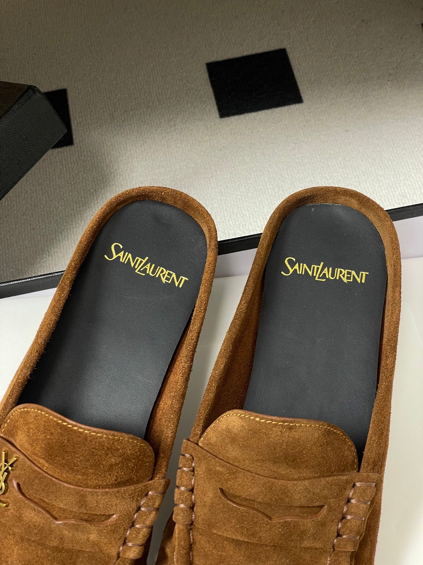 Saint Laurent 2026 Le Loafer Mules Brown Suede 593933