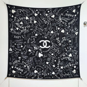 CC 25 Scarf 140CM Black White Cashmere 293081