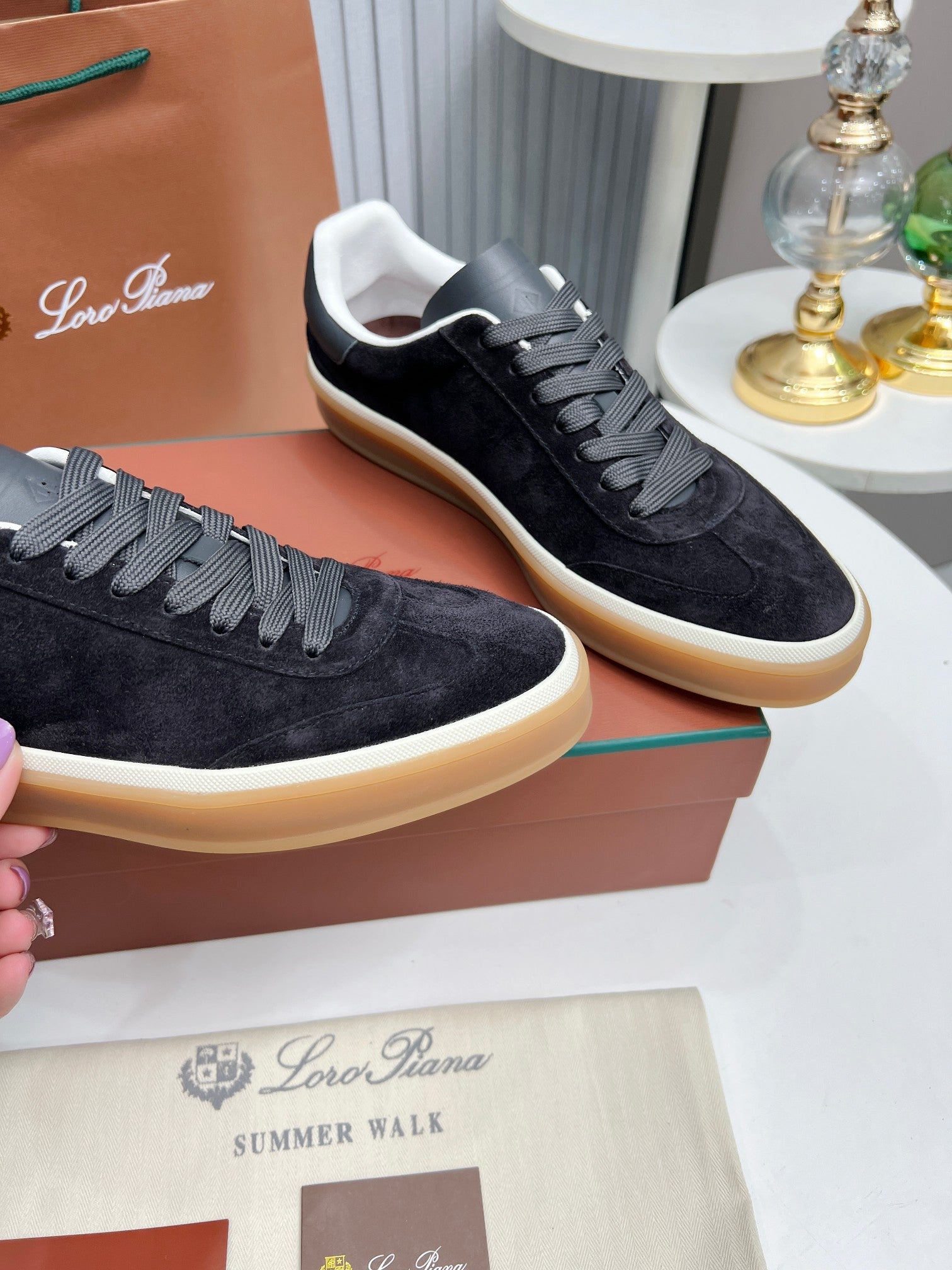 LP TENNIS WALK SNEAKERS CHARCOAL MIX GRAY SUEDE