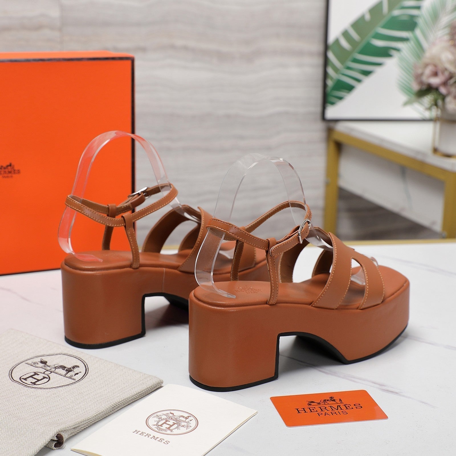 HM Jam 70 sandal In Brown Calfskin 120301