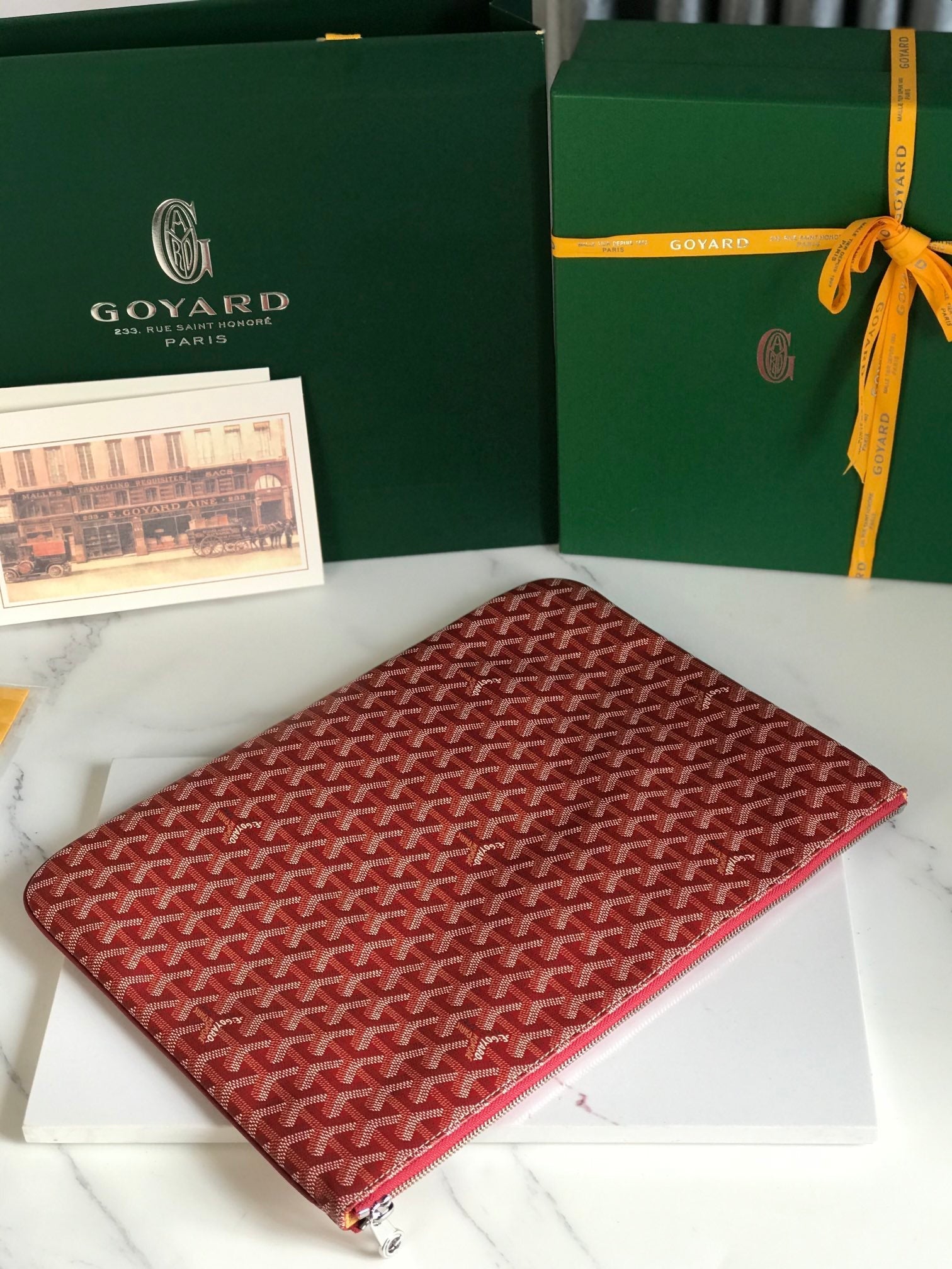 SÉNAT MGM POUCH 40 IN MONZA RED GOYARDINE CANVAS