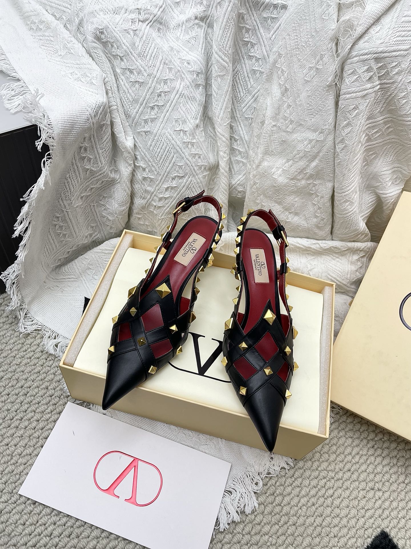 VT 26s Slingback 60 Black Burgundy Lambskin 611371