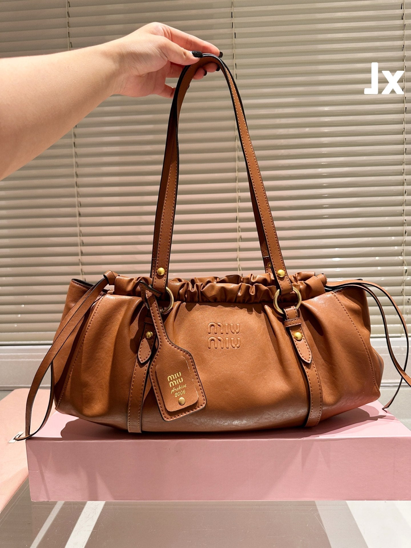 Miu Miu Archive Shoulder Bag Brown Nappa Leather
