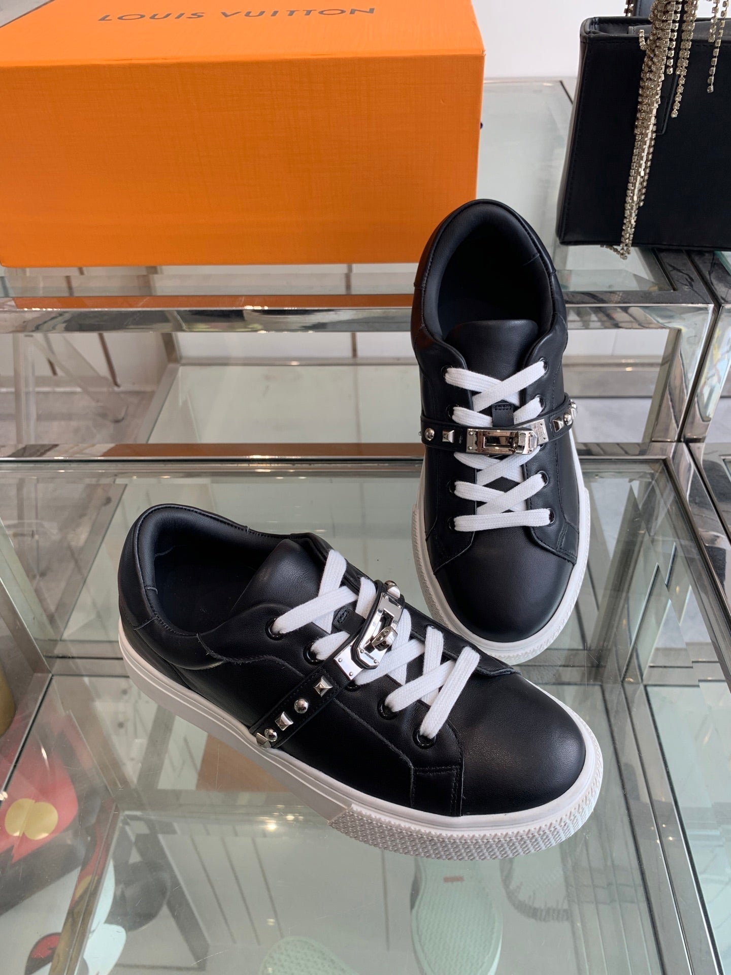 HM Day Sneaker White mix Black Calfskin 291821