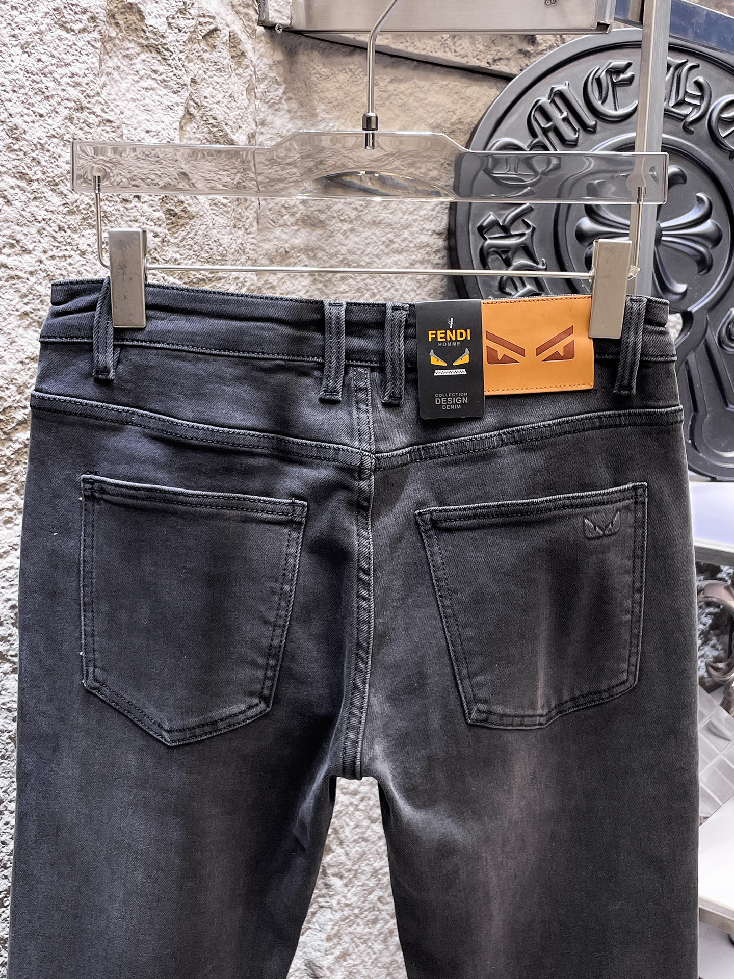 Fendi 2026 Men's Jeans Black Denim 804378