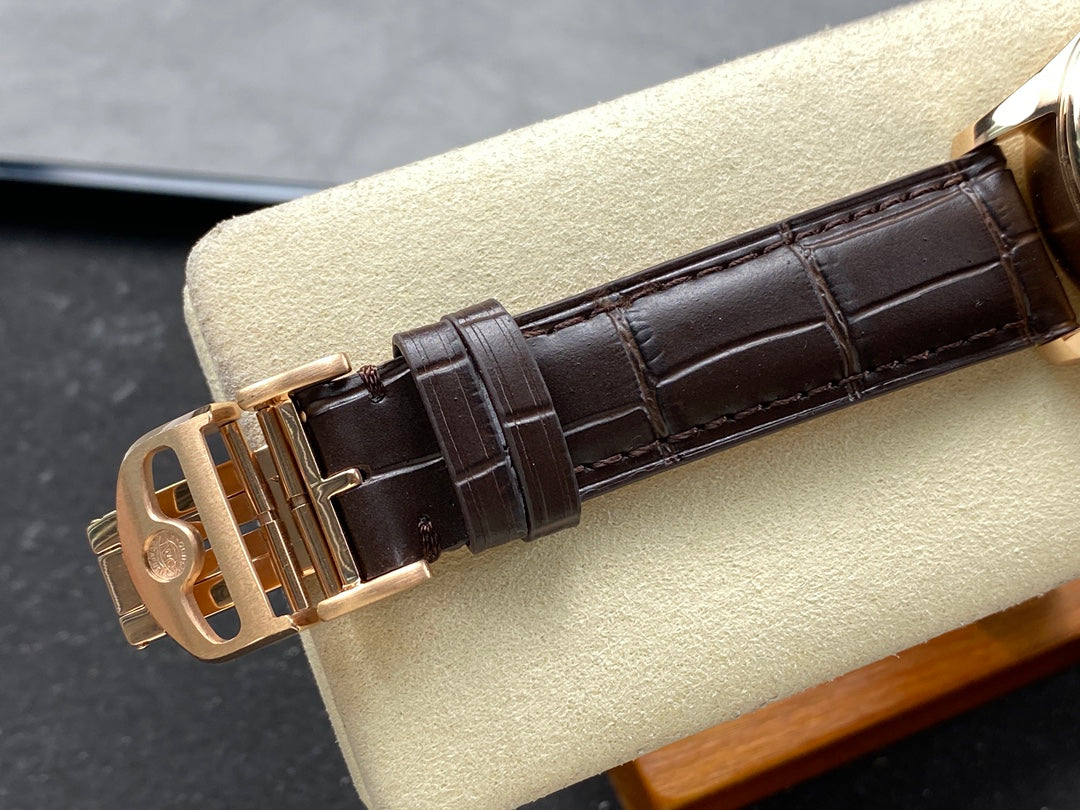 IWC Portuguese 40.4mm White Dial Pink Gold Case Crocodile Leather