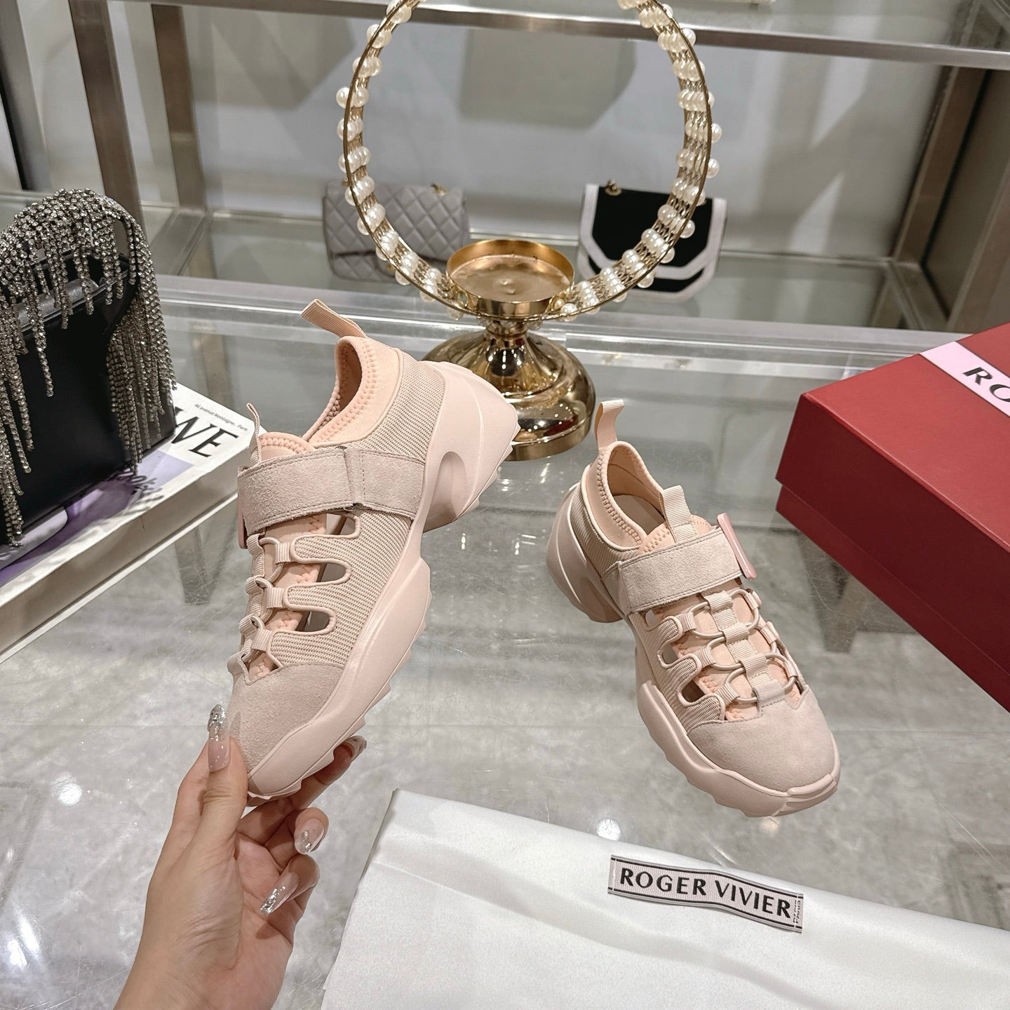 Viv 25 Sneaker Pink Imported Breathable Mesh 235359