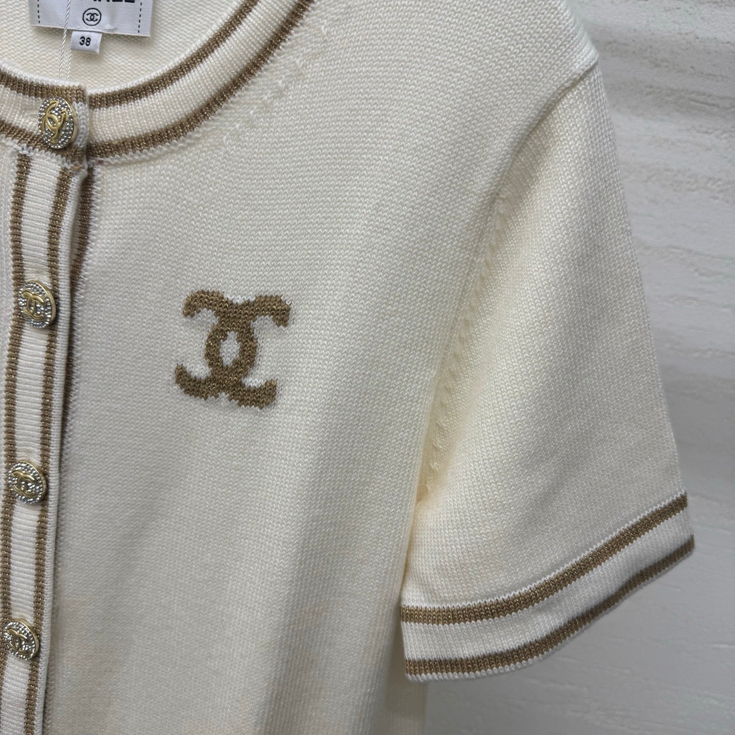 Chanel 2026 Crew Neck Cardigan Cream Wool Cashmere 356956