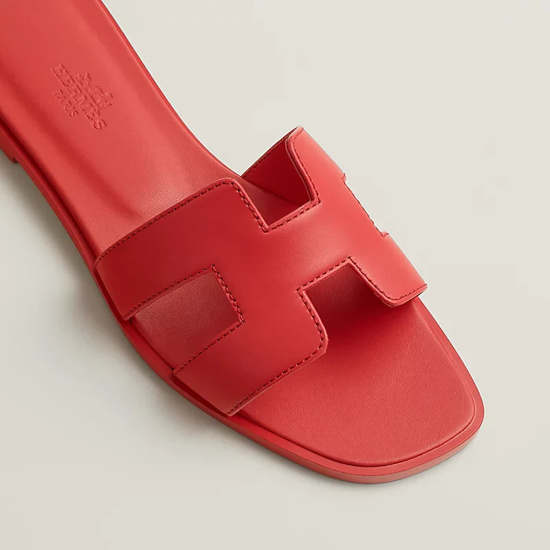 HM Oran Sandal Vermillion Rose Calfskin